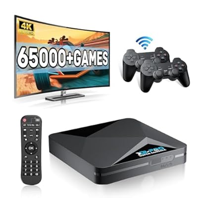 Kinhank Super Console X2 Pro Retro Game Console with 65000Games,Video Game Console EmuELEC 4.6&Android 9.0 in 1,Compatible with 70 Emulators,2 Controllers