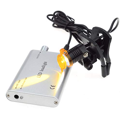 Aries Outlets 3W Headlight With Plastic Clip Filter, Head Light, Headlamp For Binocular Loupe With Bag (Silver） #TOP5