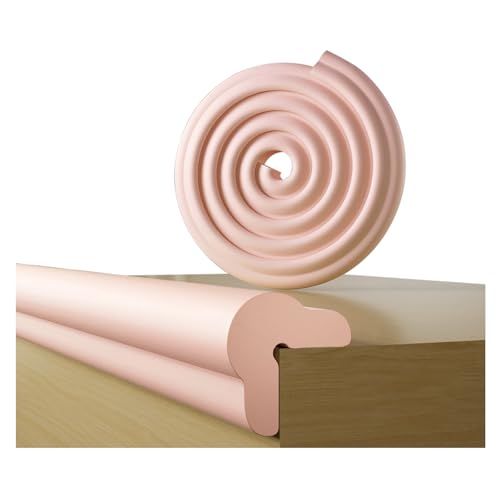 Image of Foam Edge Protector for Baby and Corner Guards, 6.5ft Edge 4Corners,Pink | Pre-Taped Baby Proofing Corner Edge, Child Baby Proof Bumpers, Suitable for Coffee Table Desk Furniture Fireplace