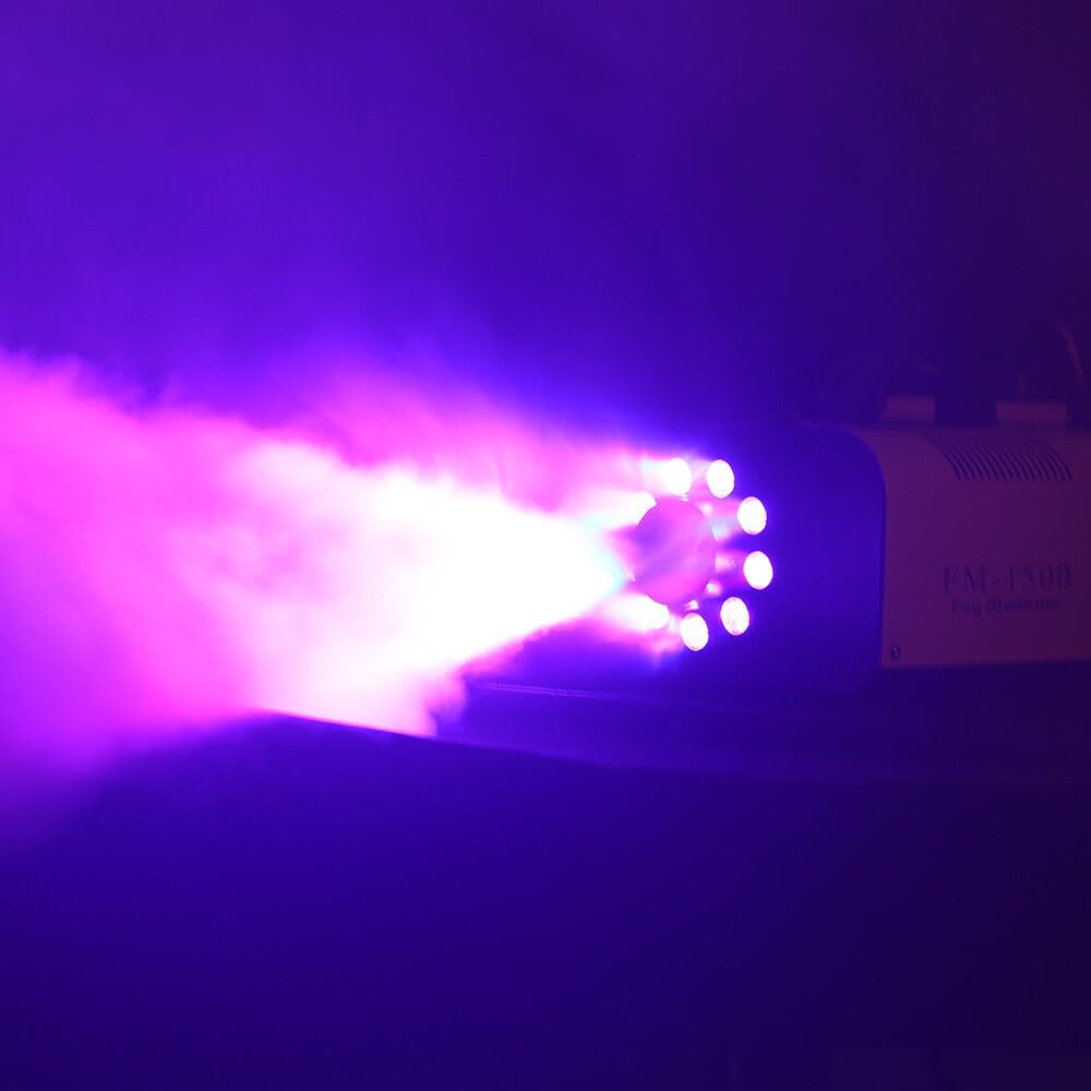 Nebelmaschine,3in1 RGB LED Nebelmaschine Kabellose FernbedienungFog Machine Nebler 1500W für Zuhause, Party, Hochzeit, DJ Show, Bar, Club, Bühnenauftritte, Weihnachten, Halloween