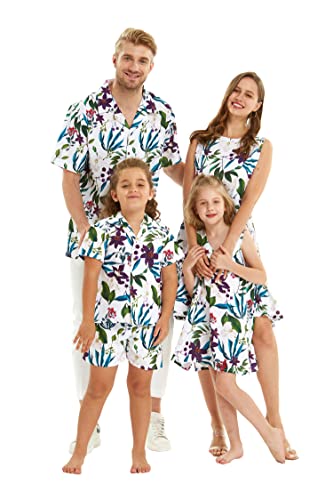 Matchable Family Hawaiian Luau Men Women Girl Boy Clothes in Purple Orchid