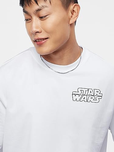 Image of The Souled Store Official Star Wars: Rule The Galaxy Mens and Boys Graphic Printed Cotton Oversized T-Shirts White