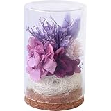 プリザーブドフラワー プリザードフラワー 仏花 ドーム ボトル パープル お供え 花 お悔み用 お彼岸 お盆 アレンジ フラワーアレンジメント 枯れない 花 (ボトルパープル)