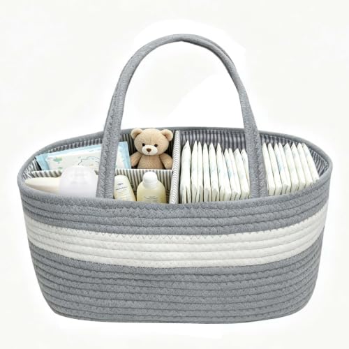 Baby Diaper Caddy Organizer with Handle for Wipes and Essentials