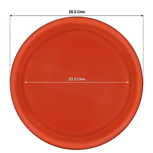 TrustBasket UV Treated Round Bottom Tray(Plate/Saucer) Suitable for 14 inch Round Plastic Pot-Terracotta Color-Set of 6 | Heavy Duty Highly Durable Plant saucer Gamla for Indoor Home Decor & Outdoor Balcony Garden