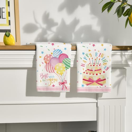 Artoid Mode DISHTOWEL-BIRTHDAY-4075-2PC-001 Cake Balloons Happy Birthday Kitchen Towels Dish Towels thumb #2