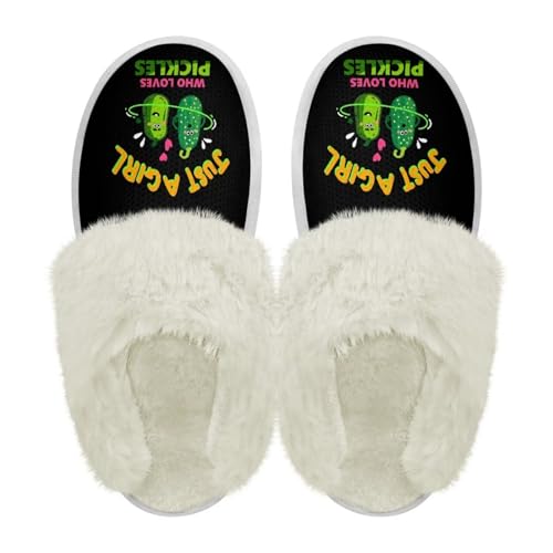 Women's Fuzzy Slippers Cozy Soft Indoor House Shoes with Anti-Skid Sole, Memory Foam Slippers Mens Slip On Shoes2