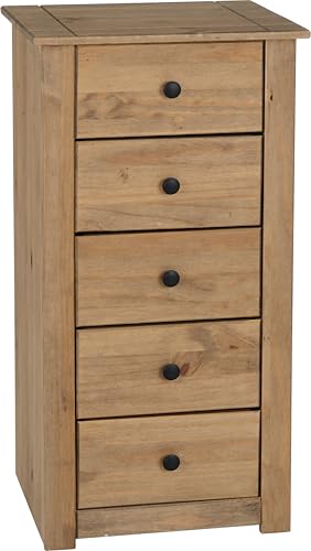 Seconique Panama 5 Drawer Chest in Natural Wax
