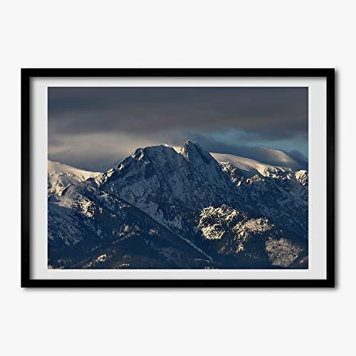 Cadre en Bois Décoratif 70x50 Tulup Peinture Giewont Hiver