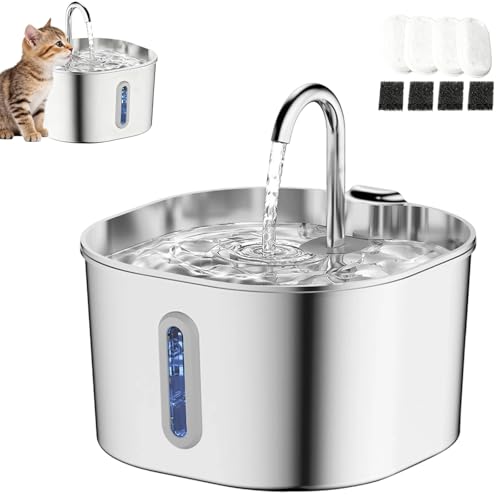 Fontaine a eau pour chat triple filtre et réservoir grande capacité automatique de 2,2L