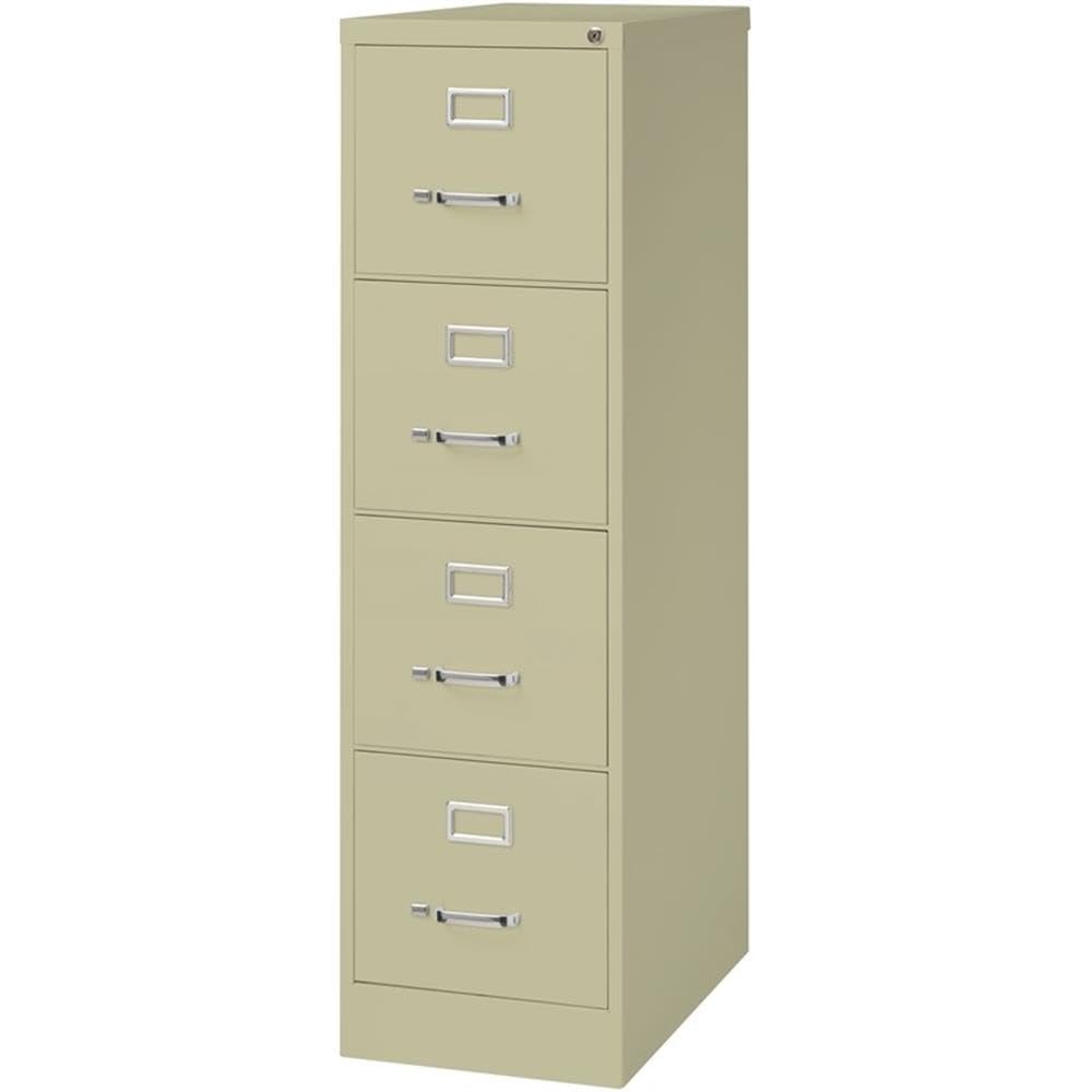 Pemberly Row 4 Drawers 52 Vertical Beige Metal Filing Cabinet Lockable Pre-Assembled Stationary Letter Size for Home Office — view 4