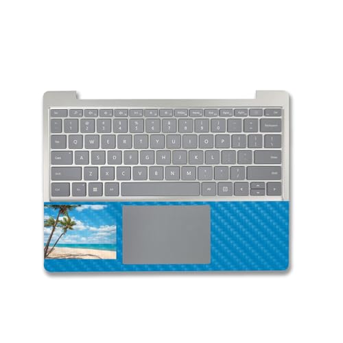 Image of MightySkins Carbon Fiber Skin Compatible with Microsoft Surface Laptop Go 3 (2023) Full Wrap Kit - Palm Beach | Protective, Durable Textured Carbon Fiber Finish | Made in The USA