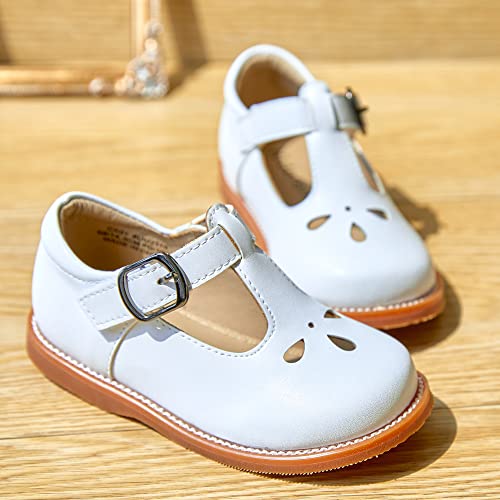 Image of Kiderence Toddler Girl Mary Jane School Uniform Dress Shoes Oxford Flats | Wide Toe Box Great Comfort for Student Shoe and Flower Girl Shoe for Wedding, Parties, Church