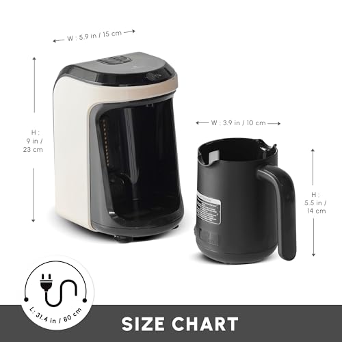 KARACA Hatir Hüps Turkish Coffee Machine for 5 People, Fully Automatic Instant Coffee Machine, Turkish Mocha with Milk or Hot Chocolate, Cream