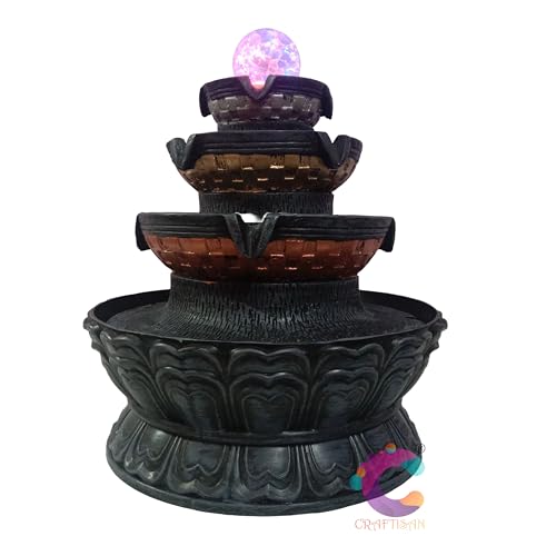 Image of Four Step Table Top Decorative Water Fountain for Home Decor /Office /Indoor & Outdoor /Garden /Puja Room /Vaastu (C-064)