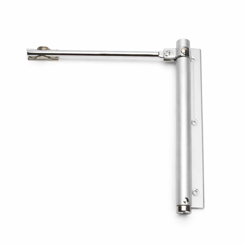 Adjustable Automatic Door Closer for Home & Office, Surface Mounted Self Closing Door Closer with Allen Key & Screws, Residential & Commercial Use – Silver