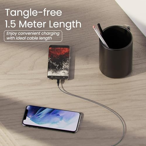 Image of Teeind Micro USB Fast Charging Cable 60W / 3A, 1 Meter Data Sync Cable 480Mbps, Quick Charge 3.0 Compatible for Android Smartphones, Tablets & Micro USB Devices - Durable Black Cable