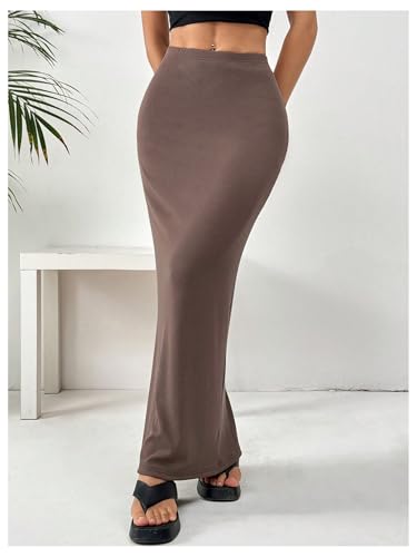 Image of GORGLITTER Women's Trendy Pencil Long Maxi Skirts High Waisted Skirt