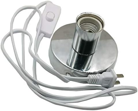 (2PACK) Polished Metal Desktop Lamp Base Ceramic Base Holder 6 ft Cord On/Off Switch Plug E26/e27 Screw Base Ideal for CFL lamp Table lamp，Himalayan Salt Lamp Cords, (On-Off Switch)
