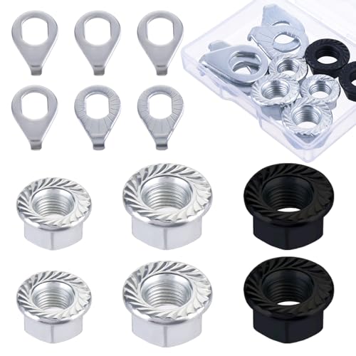 12 Stück Fahrrad Achsmuttern und Sicherungsringe, Fahrradmuttern für...