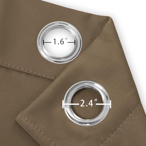 Image of LEMOMO Brown Thermal Blackout Curtains /42 x 95 Inch /Set of 2 Panels Room Darkening Curtains for Bedroom