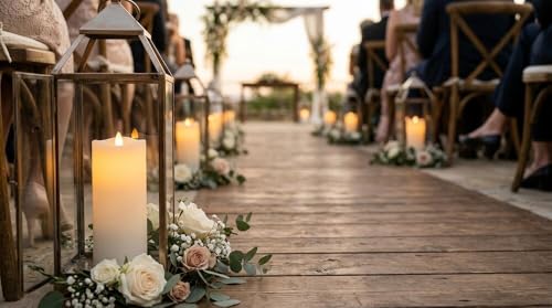 Image of Mikasa LED Wax Pillar Candle, 3 x 8 Inch White Flameless Candle with Dancing Flame Effect, 5-Hour Timer, Battery Operated Real Wax Pillar for Home Decor and Table Decor