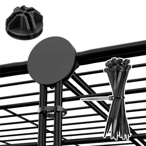 BAKAJI Zaun mit Tür für kleine Haustiere, personalisierbar, aus Metall, modularer Zaun für Meerschweinchen, Hamster, Kaninchen, Chinchillas, Innen- und Außenbereich (110 x 75 x 49)