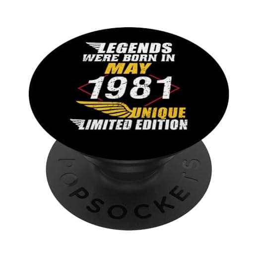 Cumpleaños Mayo 1981 Edición Limitada Regalo Legend May PopSockets PopGrip Intercambiable