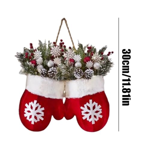 Corona de Navidad para Puerta Artificial Duradera que no Pierde Hojas en Exterior 6