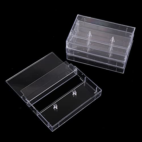 KEKAFU 10 PACK CLEAR PLASTIC CASSETTE TAPE CASES RECTANGULAR EMPTY MINI