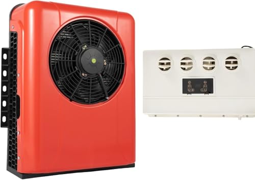 Mini Split 12V 12000BTU Air Conditioner, Semi Truck Volt DC AC, Rapid Cooling Low Noise RV Conditioner, 800W Strong Power Car Conditioner for Semi Truck, Camper, RV, Vans, Buses, Tractor, Excavator
