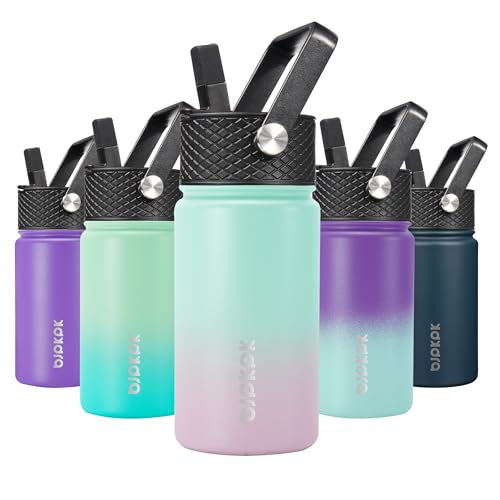 Image of BJPKPK Insulated Water Bottle, 15oz Stainless Steel with Straw Lid