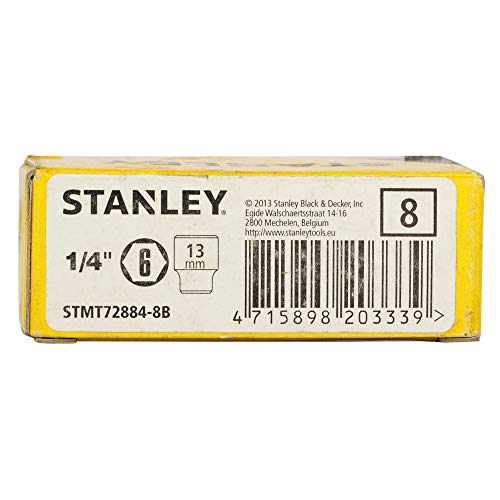 Image of STANLEY STMT72884-8B 1 /4-inch 13mm Chrome Vanadium Steel 6 Point Standard Socket (Silver)
