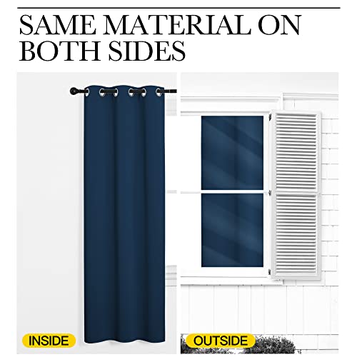 Image of NICETOWN Window Curtain Panels, Thermal Insulated Solid Grommet Blackout Draperies /Drapes for Basement (Moroccan Blue, 1 Pair, 34 by 84-inch)
