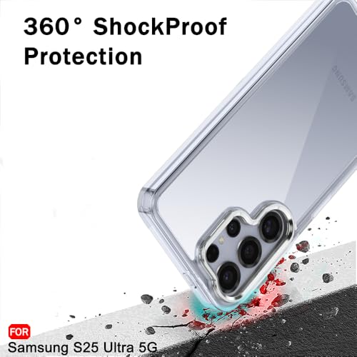 Image of TheGiftKart Hybrid Back Cover Case for Samsung Galaxy S25 Ultra 5G | Built-in Stand | Shockproof Hard Back Case Cover for Samsung Galaxy S25 Ultra 5G (PC & TPU, Clear Back, Transparent Sides)