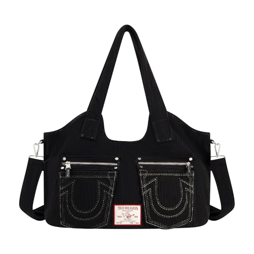 Sac cartable femme True Religion bandoulière réglable velours côtelé