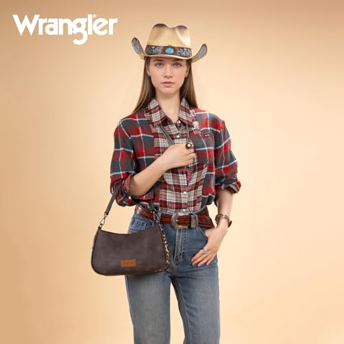 Image of Wrangler Western Shoulder Bag for Women Small Purse Aztec Hobo Bag Handbag with Detachable Strap