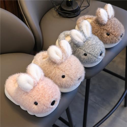 Image of Cute Women's Rabbit Slippers - Warm & Plush, Cartoon Design, Perfect for Winter & Indoor /Outdoor Use
