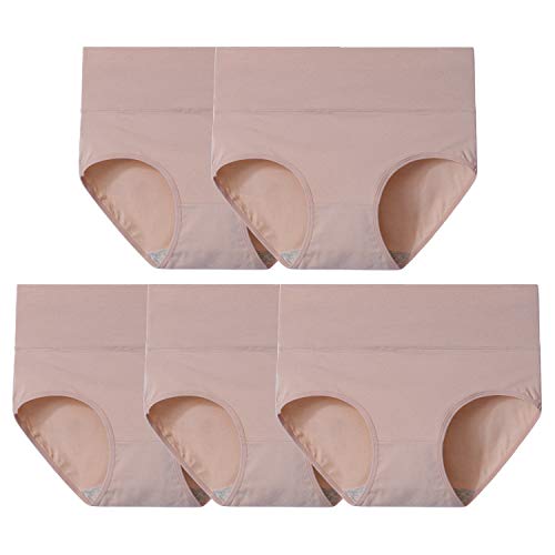Image of INNERSY Womens Underwear Cotton Briefs Postpartum High Waisted Panties 5 Pack