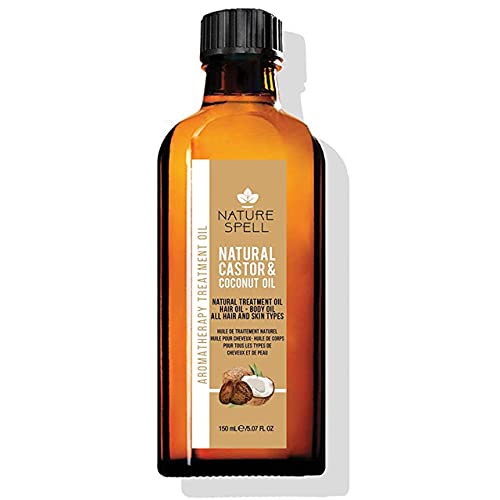 Nature Spell ricinolja och kokosolja för hår och kropp, 150 ml, N812