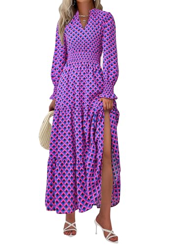 PRETTYGARDEN Women's Floral Maxi Dress 2025 Fall Long Sleeve V Neck...
