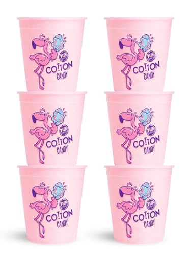 Fun Sweets Cotton Candy 6-Pack - Pink Cottoncandy In 1.5 Oz Tubs - Individual Cotton Candy Tubs