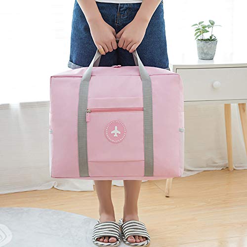 AINAAN Travel Foldable Bag & Portable Duffel for Women, Men& Kids - Waterproof Lightweight Carry On Luggage (Pink) - Image 8
