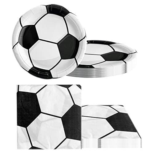Image of Wanna Party Soccer Paper Plates for Sports Themed Birthday Party Supplies /Soccer Theme Party Decorations /Football Theme Party Tableware-Pack of 10