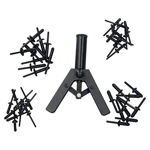 AB Tools Plastic Pop Pot Riveter Rivet Fastener Gun for Car Trims Carpets Seats 40 Rivets