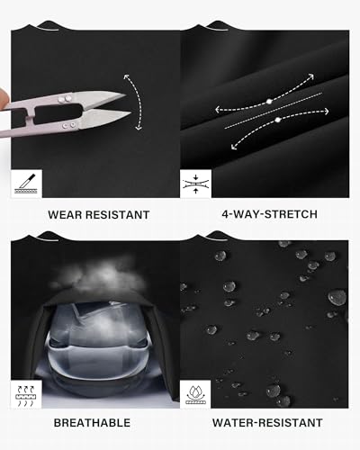 33,000ft Wanderhose Damen Outdoorhose Wasserabweisend Trekkinghose mit 5 Taschen Leichte Cargohosen Atmungsaktiv Funktionshose für Camping Laufen Schwarz 29L-XL