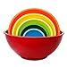ATRDTO Classic Mixing Bowl Set, Microwave and Dishwasher Safe,Ideal for Baking, Prepping, Cooking and Serving Food (Set of 6) (Red)