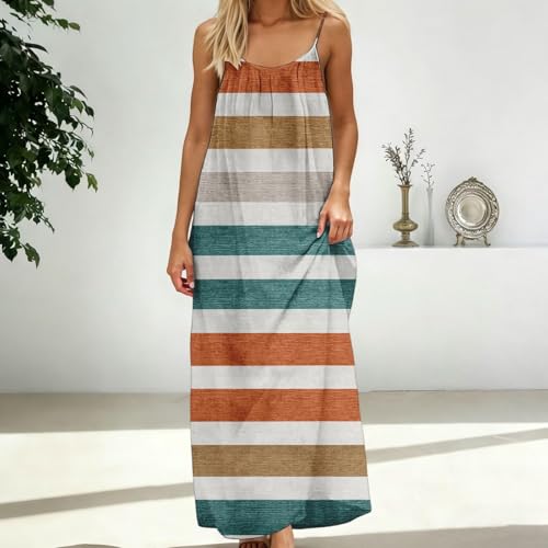 Image of HTHLVMD Backless Cami Dress Summer Dresses for Women 2026 Spaghetti Strap Dresses Womens Solid Color Backless Cami Dress