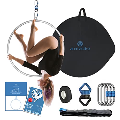 Aerial Hoop 90cm/95cm Single Point Lyra Hoop Set Includes Storage Bag Carabiners Swivel Strop and Tape for Beginners Home Practice and Circus Ring