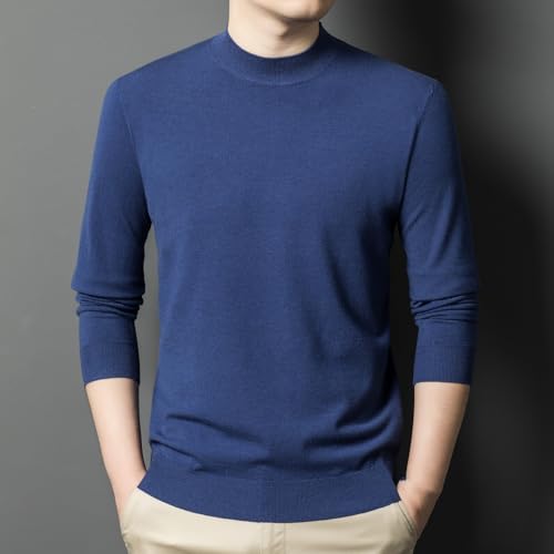 Autumn and Winter Long Sleeve Men's Half High Collar Underwear Knitted Sweater Leisure Wool Sweater3